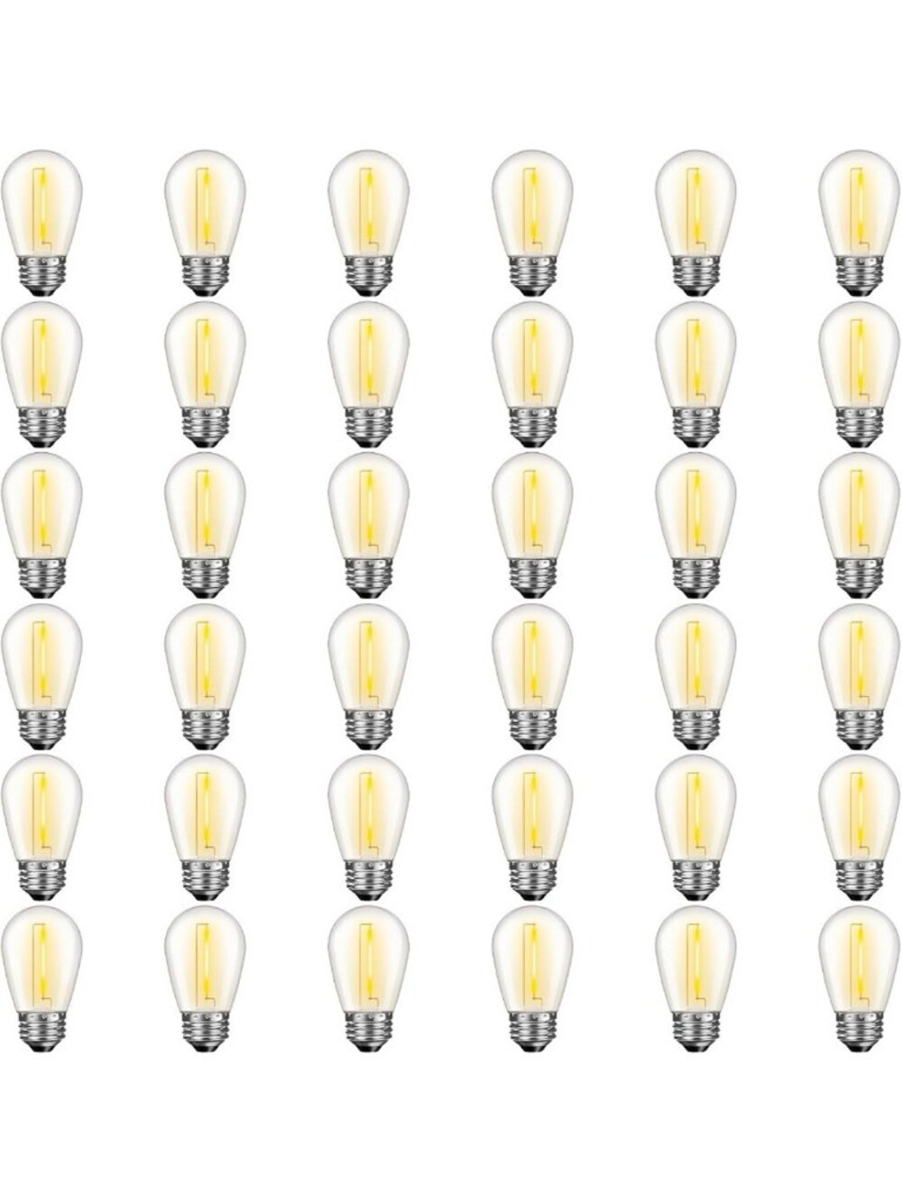 36 Pack Shatterproof LED Edison Bulbs for Outdoor String Lights, Dimmable Warm
